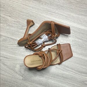 Women's Tan Strappy Heels